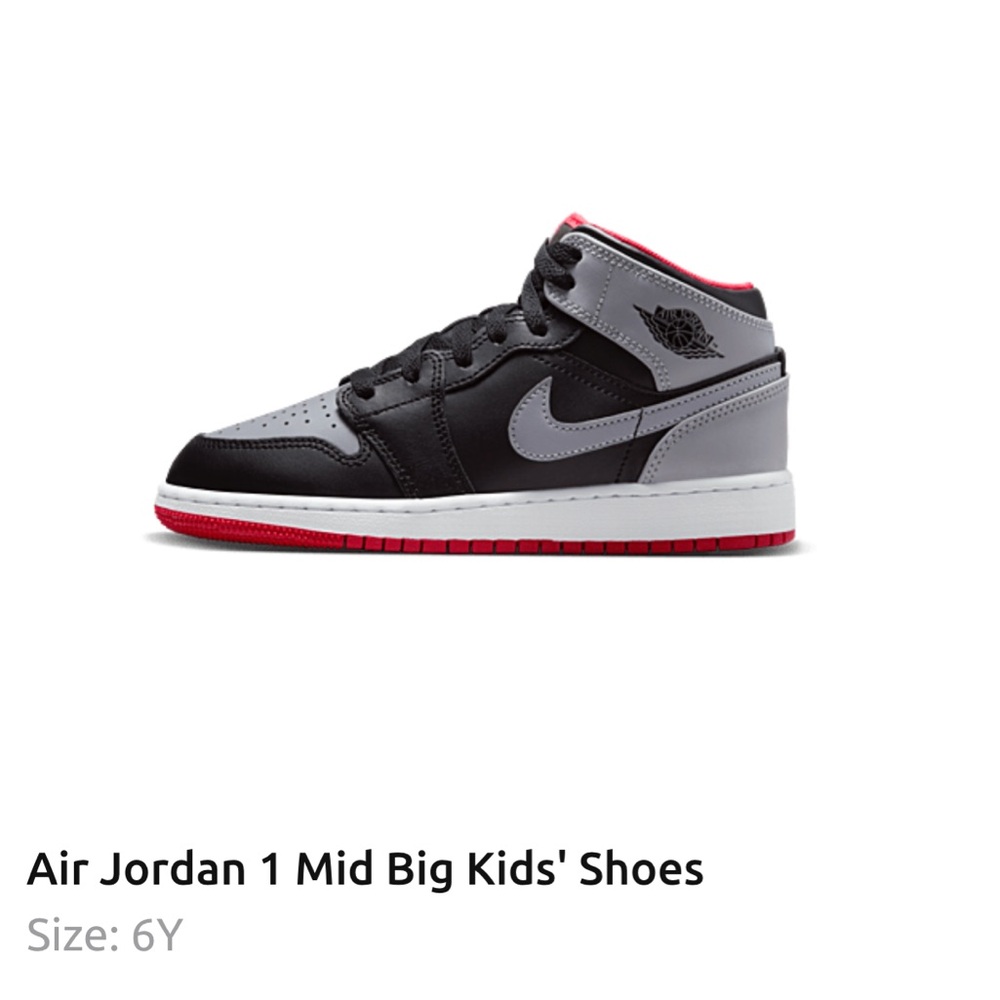 Nike Air Jordan 1 Mid Kids' Shoes - Black and Gray
